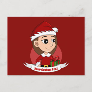 Carte postale de la fille de Noël