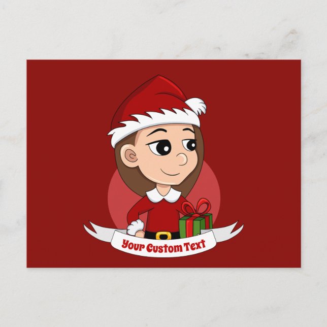 Carte postale de la fille de Noël (Devant)