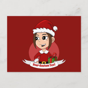 Carte postale de la fille de Noël