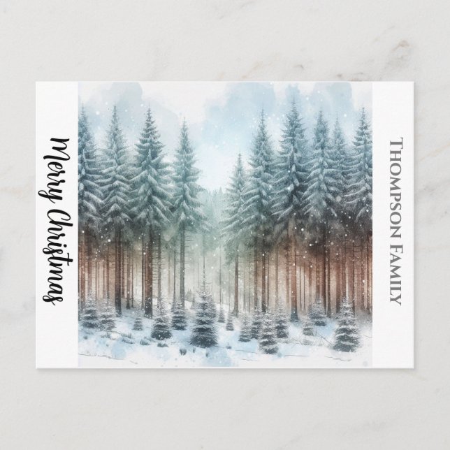 Carte postale de la forêt de pins de Noël personna (Devant)