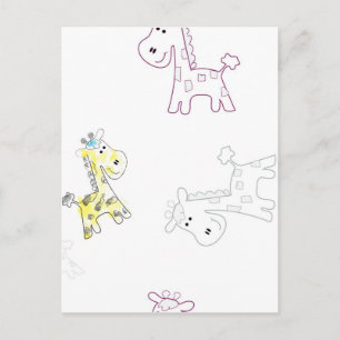 Carte postale de la Giraffe colorée - Animal artis