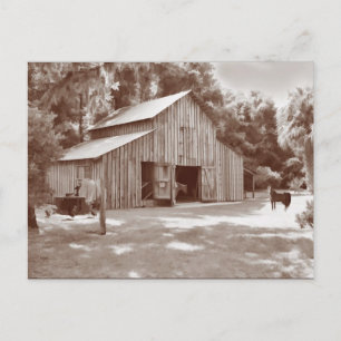 Carte postale de la grange à l'ancienne à Sepia