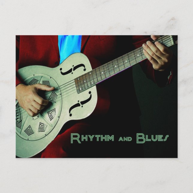 Carte postale de la guitare Rhythm and Blues (Devant)