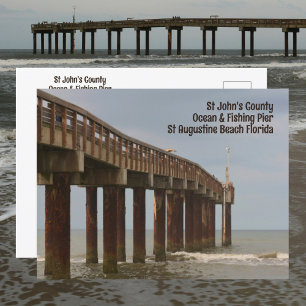 Carte postale de la jetée de la plage St Augustine