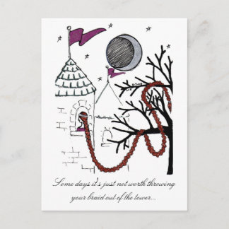 Carte postale de la journée des cheveux très mauva