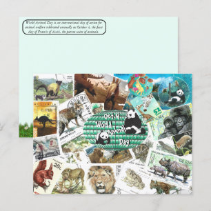 Carte postale de la Journée Mondiale des Animaux a