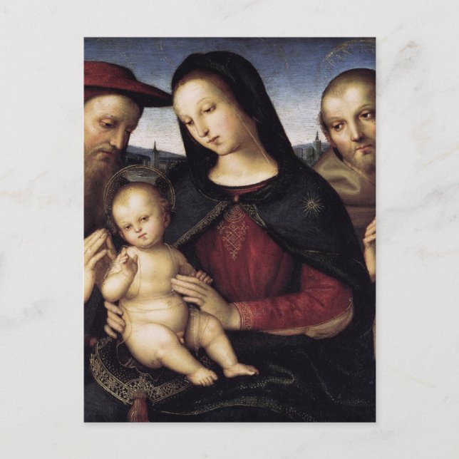 Carte postale de la Madone à l'Enfant et Saints de (Devant)