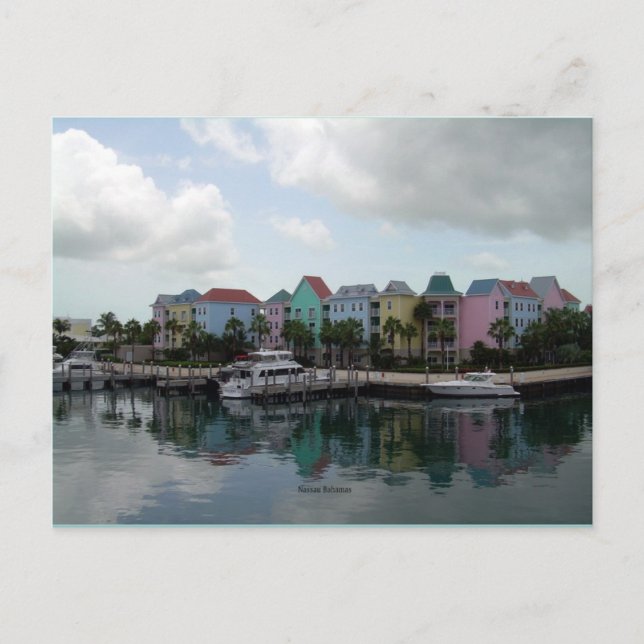 Carte postale de la marina de Nassau Bahamas (Devant)