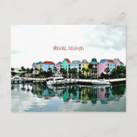 Carte postale de la marina de Nassau Bahamas
