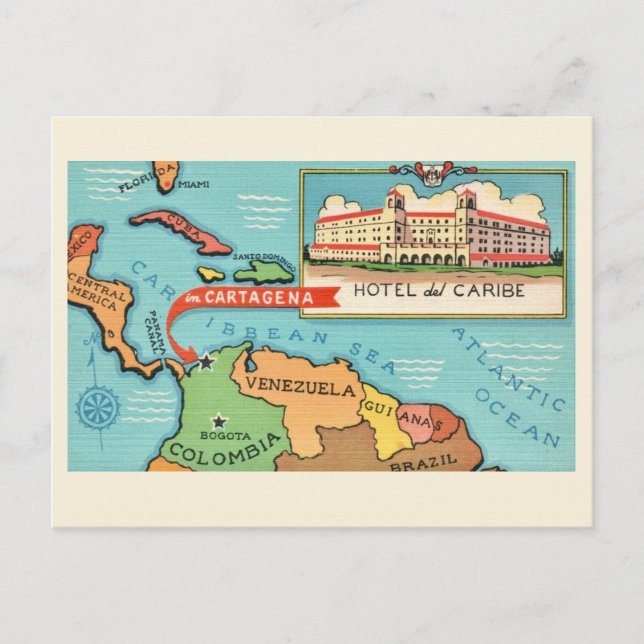 Carte postale de la mer des Caraïbes (Devant)