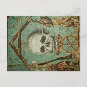 Carte postale de la mosaïque de crâne romain par S