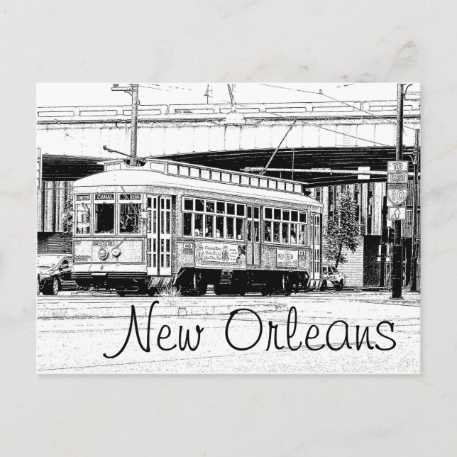 Carte postale de la Nouvelle-Orléans - voiture de (Devant)
