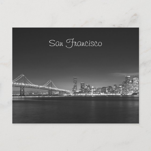 Carte postale de la nuit de San Francisco Skyline (Devant)