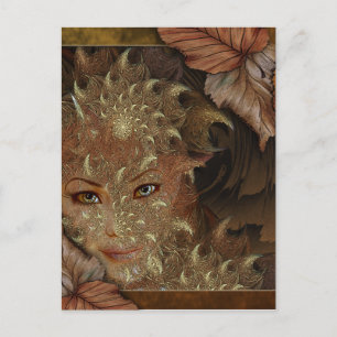 Carte postale de la nymphe du bois d'automne