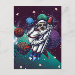Carte postale de la paresseuse de l'espace
