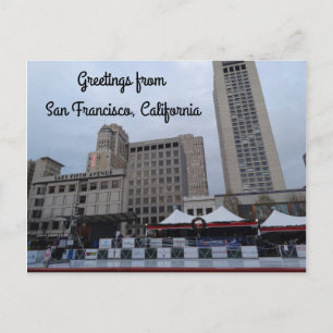 Carte postale de la patinoire de Union Square à SF