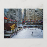Carte postale de la patinoire Rockefeller de la sa