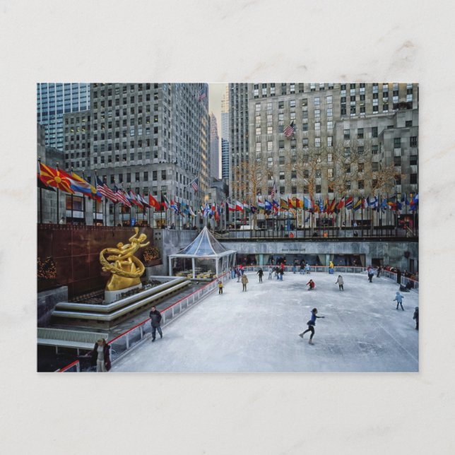 Carte postale de la patinoire Rockefeller de la sa (Devant)