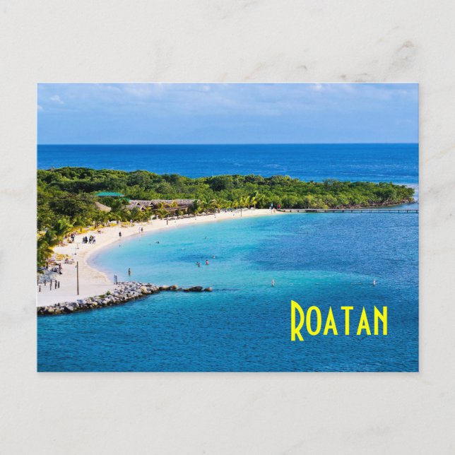 Carte postale de la plage de Roatan (Devant)