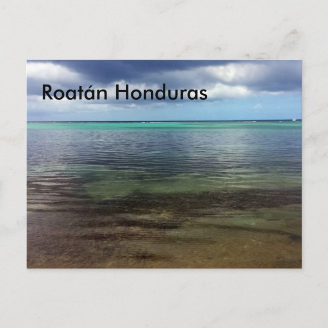 Carte postale de la plage de Roatán Honduras (Devant)