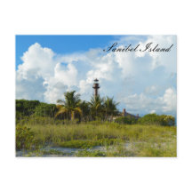 Carte postale de la plage du phare de Sanibel