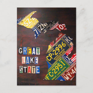 Carte postale de la plaque d'immatriculation du Mi