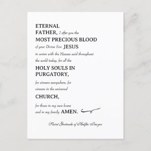 Carte postale de la prière Saint Gertrude d'Helfta