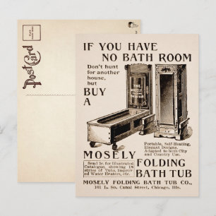 Carte postale de la publicité de bain pliante vint