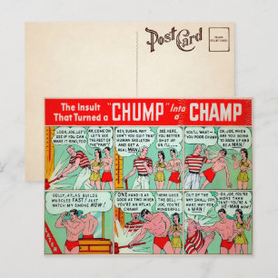 Carte postale de la publicité de la pompe musculai