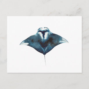 Carte postale de la raie manta océanique