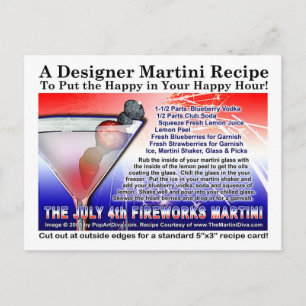 Carte postale de la recette du Martini feu d'artif