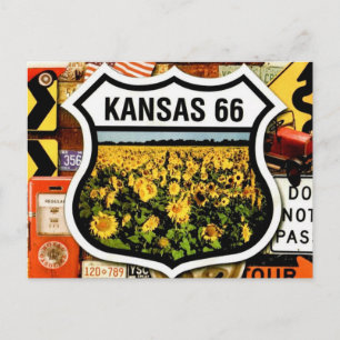 Carte postale de la route 66 du Kansas