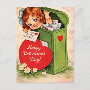 Carte postale de la Saint-Valentin de style rétro