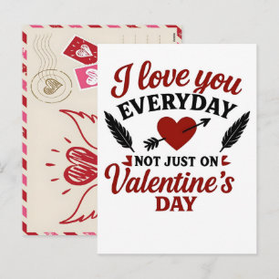 Carte postale de la Saint-Valentin dessinée à la m