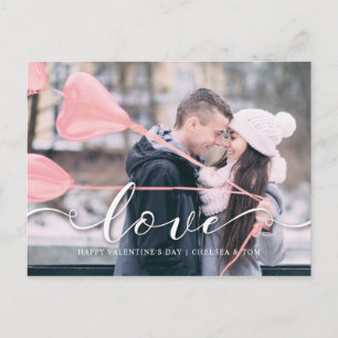 Carte postale de la Saint-Valentin L'amour rose