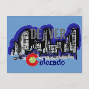 Carte postale de la skyline de Denver Colorado