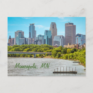 Carte postale de la skyline de Minneapolis, MN