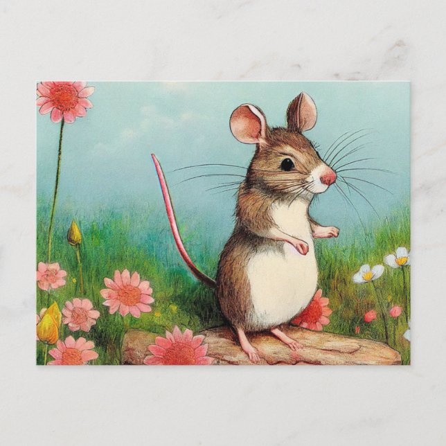 Carte postale de la Souris Mignonne (Devant)