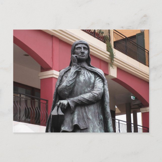 Carte postale de la statue de Dante Alighieri à Le (Devant)