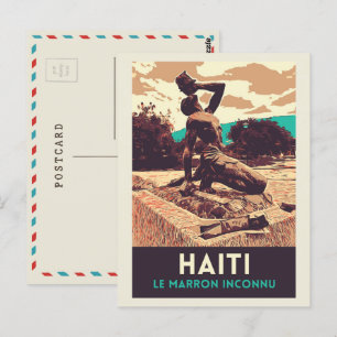 Carte postale de la statue de Haiti Marron inconnu