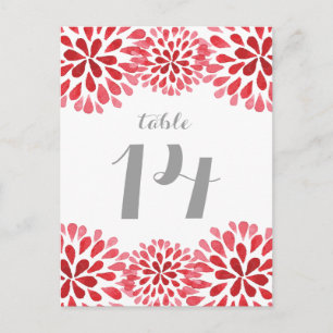 Carte postale de la table Chrysanthemum Red Waterc