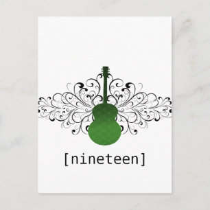 Carte postale de la table de guitare Green Swirls