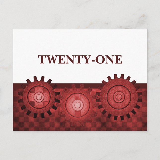 Carte postale de la table des engrenages Steampunk (Devant)