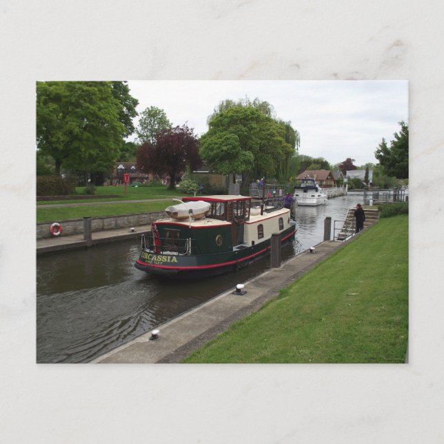 Carte postale de la Tamise de Chertsey Lock (Devant)