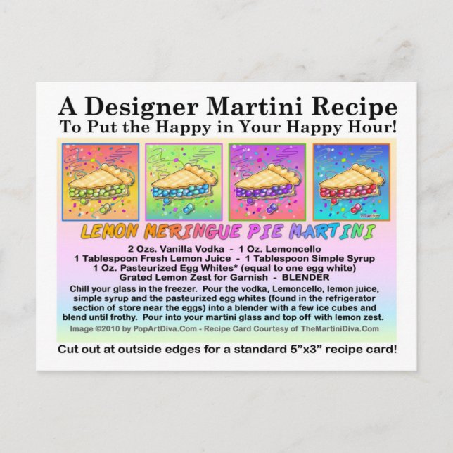 Carte postale de la tarte au citron meringue Marti (Devant)