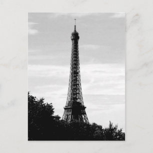 Carte postale de la Tour Eiffel en noir et blanc