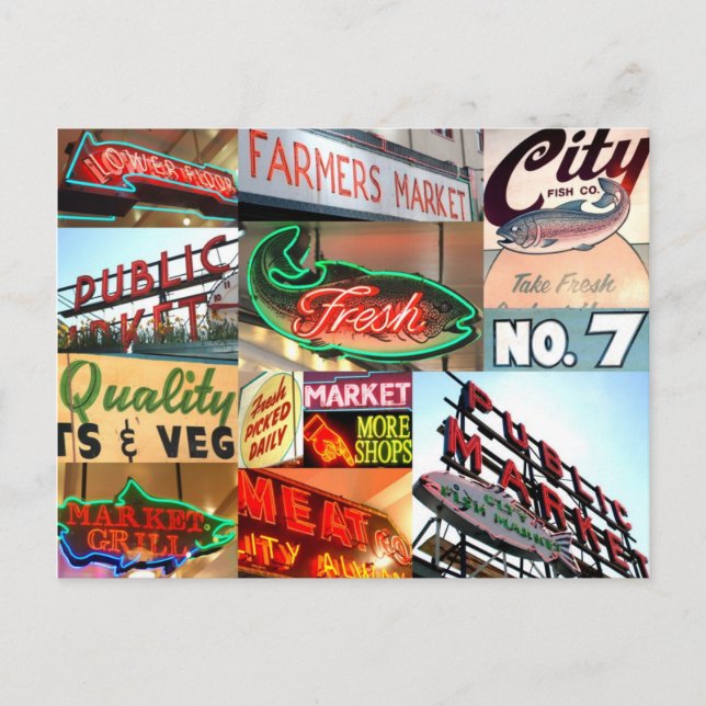 Carte postale de la typographie du marché public d (Devant)