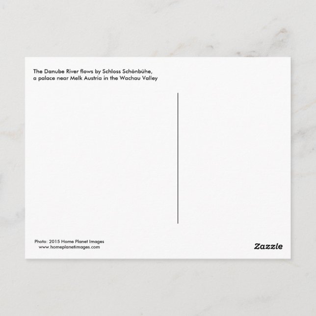 Carte postale de la vallée de Wachau (Dos)