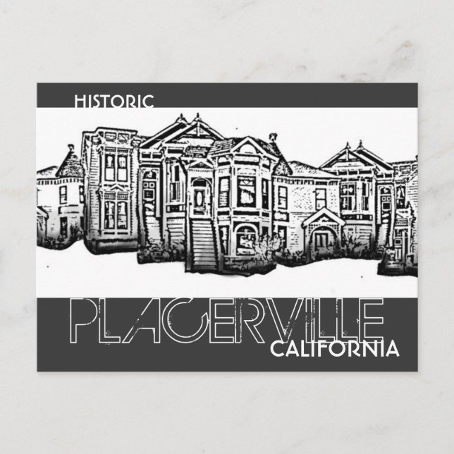 Carte postale de la vieille ville de Placerville,  (Devant)