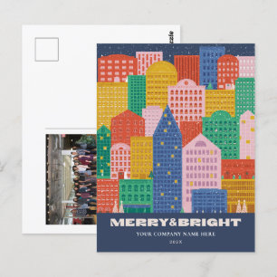 Carte postale de la Ville Colorée Winter Corporati